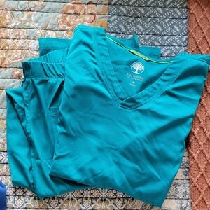 Healing Hands XL Teal V-Neck Scrub Set